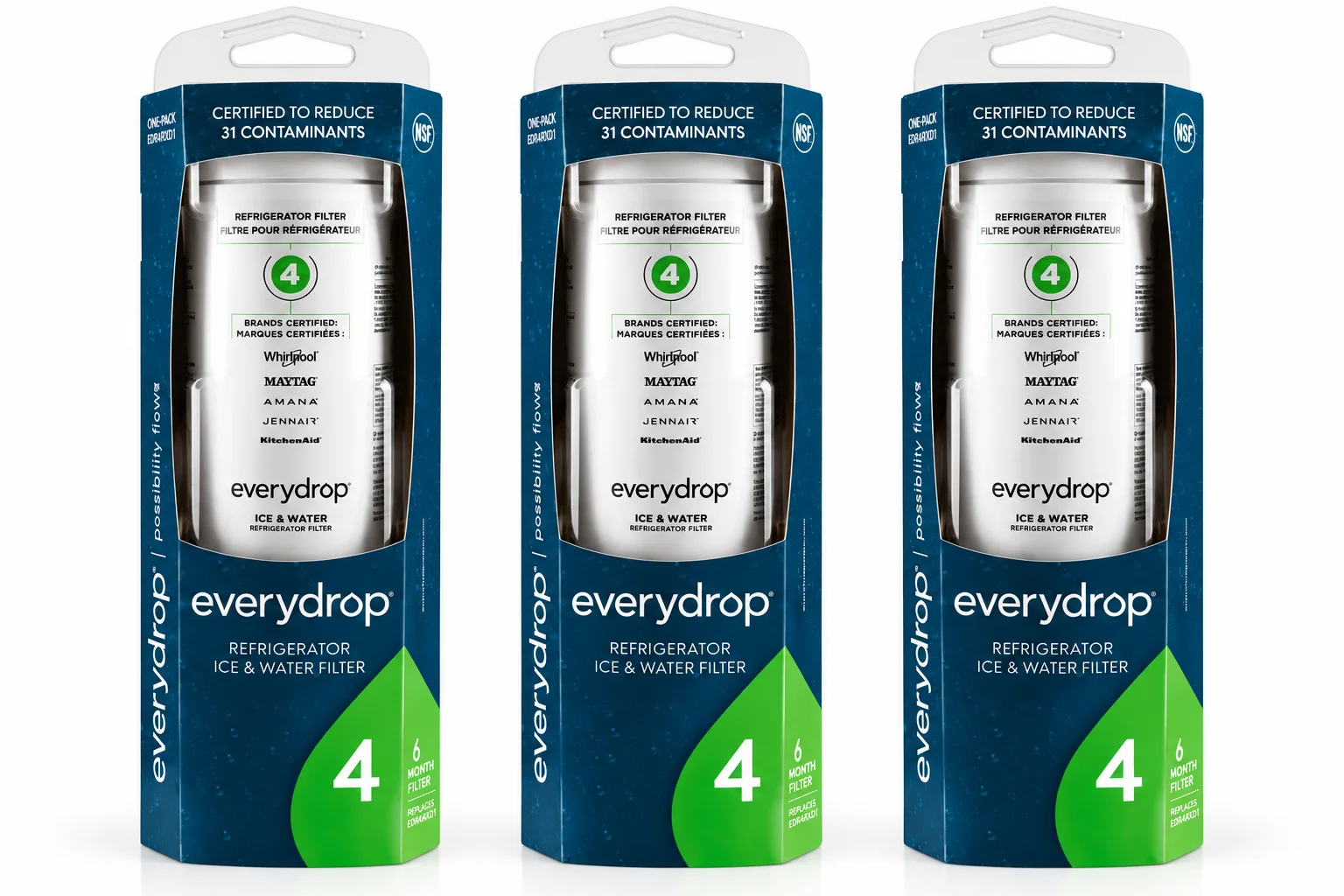 Three everydrop EDR4RXD1 Filter 4 boxes